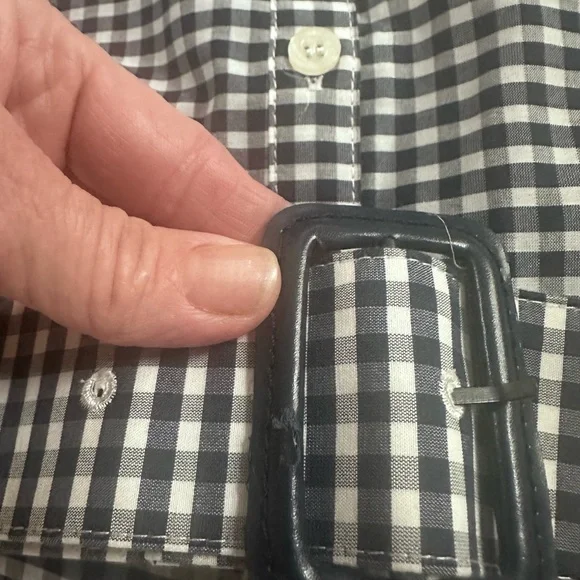 Ben Sherman navy white gingham belted shirt dress size small - Picture 4 of 8